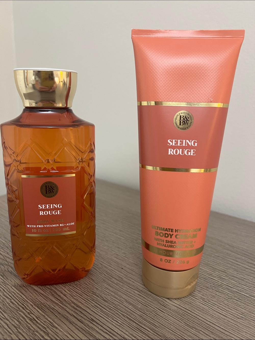 Bath & Body Works Seeing Rouge Body Cream - Coral Peach with Gold Accents